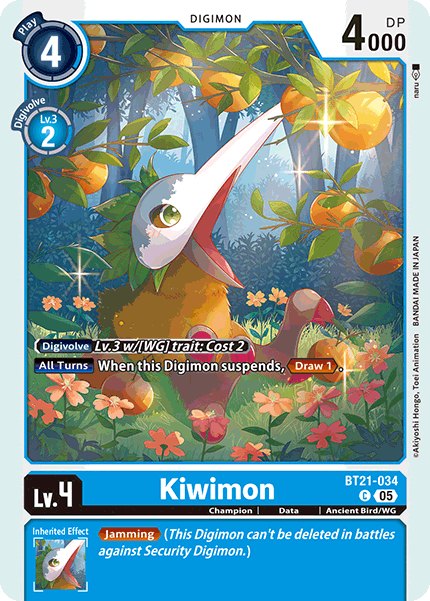 (034) Digimon TCG World Convergence Single: Kiwimon (BT21-034)  Common