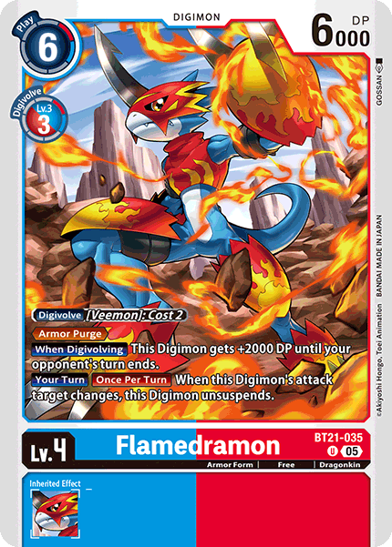 (035) Digimon TCG World Convergence Single: Flamedramon (BT21-035)  Uncommon