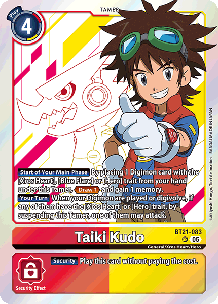 (083) Digimon TCG World Convergence Single: Taiki Kudo (BT21-083) (V.1)  Super Rare