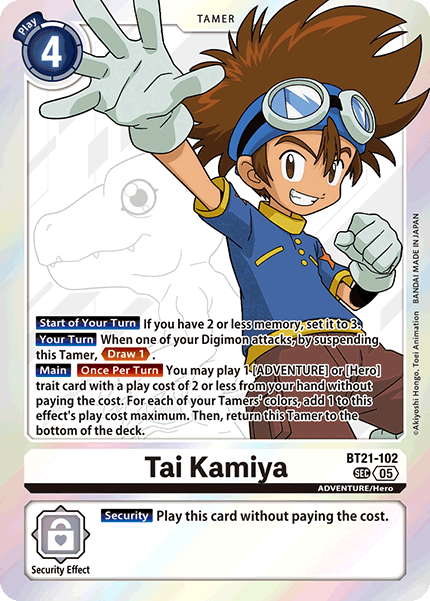 (102) Digimon TCG World Convergence Single: Tai Kamiya (BT21-102) (V.3)  Alternative Art