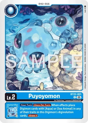 (001) Digimon TCG Cyber Eden Single: Puyoyomon (BT22-001)  Common