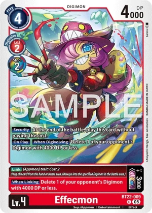 (009) Digimon TCG Cyber Eden Single: Effecmon (BT22-009)  Common
