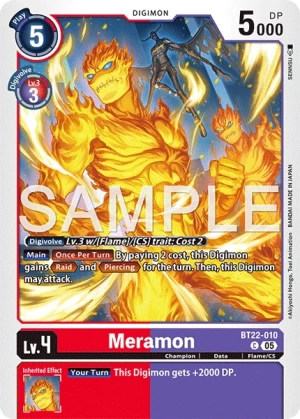 (010) Digimon TCG Cyber Eden Single: Meramon (BT22-010)  Common
