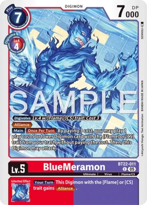 (011) Digimon TCG Cyber Eden Single: BlueMeramon (BT22-011)  Common