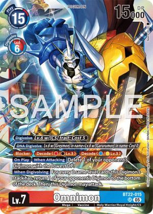 (015) Digimon TCG Cyber Eden Single: Omnimon (BT22-015) (V.2)  Alternative Art