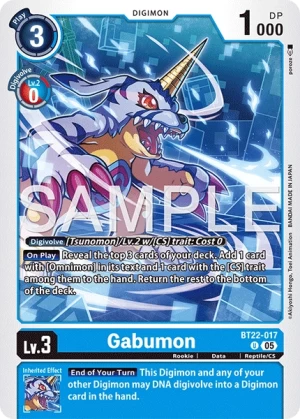 (017) Digimon TCG Cyber Eden Single: Gabumon (BT22-017)  Uncommon