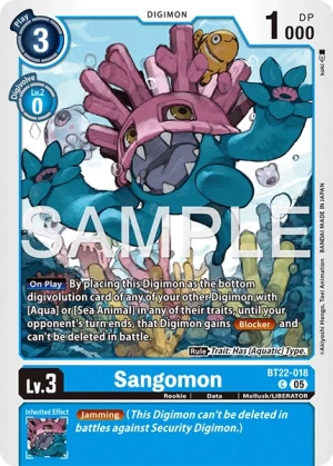 (018) Digimon TCG Cyber Eden Single: Sangomon (BT22-018)  Common