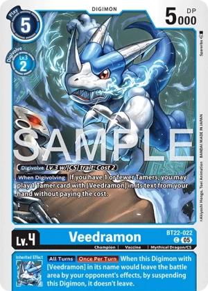 (022) Digimon TCG Cyber Eden Single: Veedramon (BT22-022)  Common