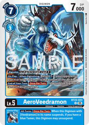(023) Digimon TCG Cyber Eden Single: AeroVeedramon (BT22-023)  Uncommon