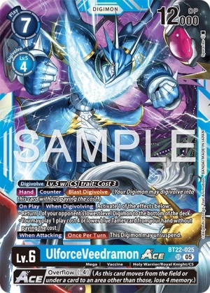 (025) Digimon TCG Cyber Eden Single: UlforceVeedramon Ace (BT22-025) (V.2)  Alternative Art