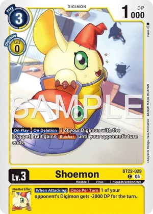 (029) Digimon TCG Cyber Eden Single: Shoemon (BT22-029)  Common