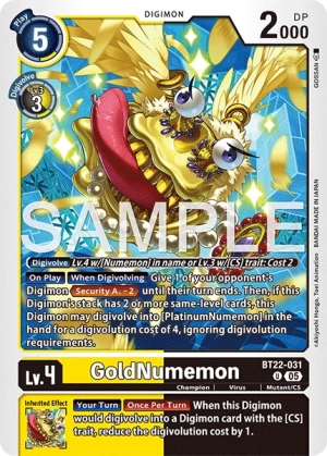 (031) Digimon TCG Cyber Eden Single: GoldNumemon (BT22-031)  Uncommon
