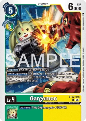 (046) Digimon TCG Cyber Eden Single: Gargomon (BT22-046)  Common