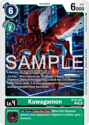 (047) Digimon TCG Cyber Eden Single: Kuwagamon (BT22-047)  Common