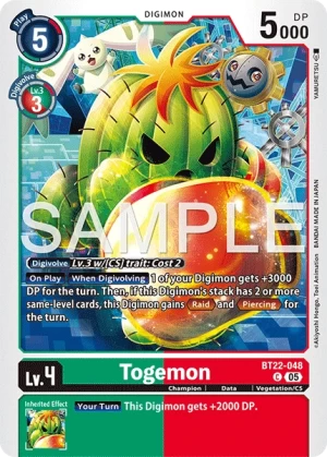(048) Digimon TCG Cyber Eden Single: Togemon (BT22-048)  Common