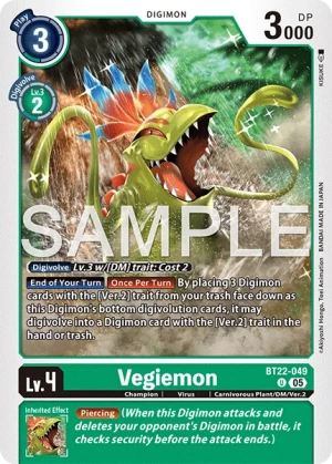 (049) Digimon TCG Cyber Eden Single: Vegiemon (BT22-049)  Uncommon