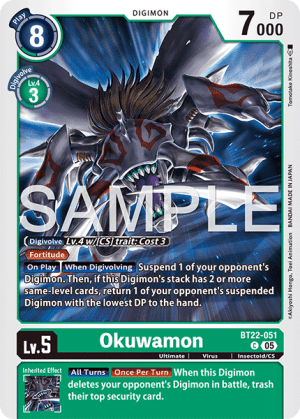 (051) Digimon TCG Cyber Eden Single: Okuwamon (BT22-051)  Common