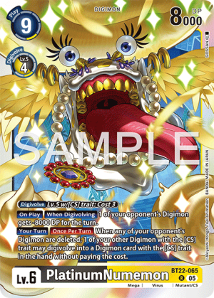 (065) Digimon TCG Cyber Eden Single: PlatinumNumemon (BT22-065)  Rare