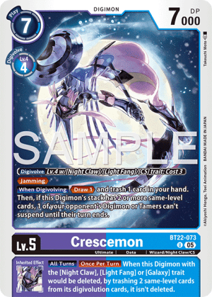 (073) Digimon TCG Cyber Eden Single: Crescemon (BT22-073)  Uncommon