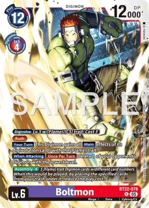 (078) Digimon TCG Cyber Eden Single: Boltmon (BT22-078)  Uncommon