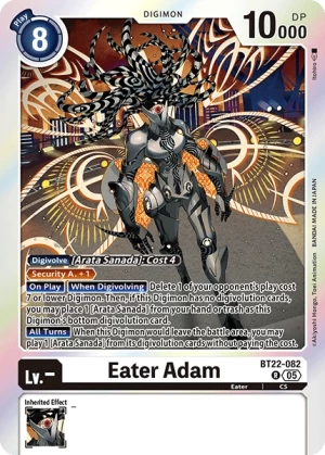 (082) Digimon TCG Cyber Eden Single: Eater Adam (BT22-082)  Rare