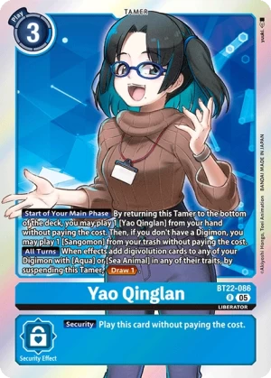 (086) Digimon TCG Cyber Eden Single: Yao Qinglan (BT22-086)  Rare