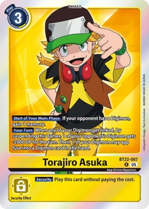 (087) Digimon TCG Cyber Eden Single: Torajiro Asuka (BT22-087)  Rare