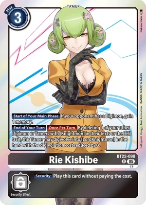 (090) Digimon TCG Cyber Eden Single: Rie Kishibe (BT22-090) (V.1)  Rare