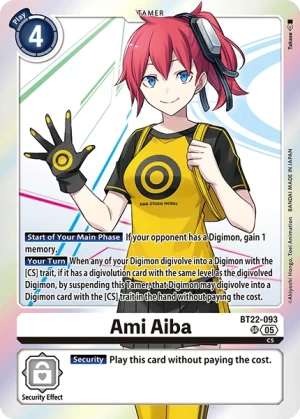 (093) Digimon TCG Cyber Eden Single: Ami Aiba (BT22-093) (V.1)  Super Rare