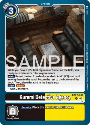 (099) Digimon TCG Cyber Eden Single: Kuremi Detective Agency (BT22-099)  Uncommon
