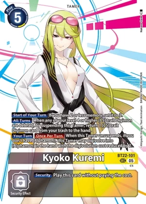 (101) Digimon TCG Cyber Eden Single: Kyoko Kuremi (BT22-101) (V.2)  Alternative Art