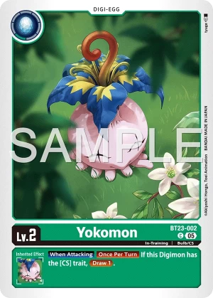 (002) Digimon TCG Hackers' Slumber Single: Yokomon (BT23-002)  Common