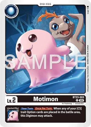 (003) Digimon TCG Hackers' Slumber Single: Motimon (BT23-003)  Common