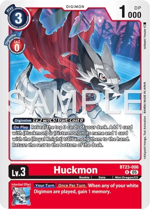 (006) Digimon TCG Hackers' Slumber Single: Huckmon (BT23-006)  Rare