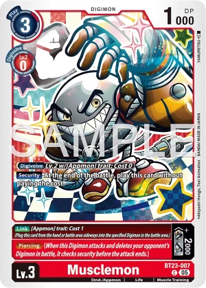 (007) Digimon TCG Hackers' Slumber Single: Musclemon (BT23-007)  Common