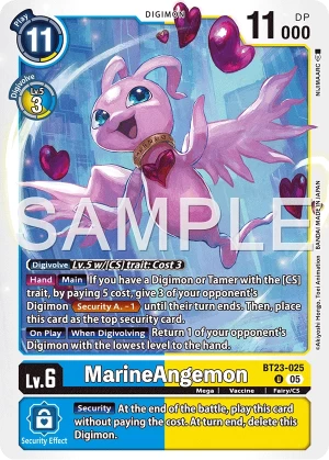 (025) Digimon TCG Hackers' Slumber Single: MarineAngemon (BT23-025)  Uncommon