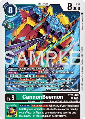 (043) Digimon TCG Hackers' Slumber Single: CannonBeemon (BT23-043)  Common