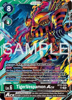 (045) Digimon TCG Hackers' Slumber Single: TigerVespamon Ace (BT23-045) (V.2)  Alternative Art