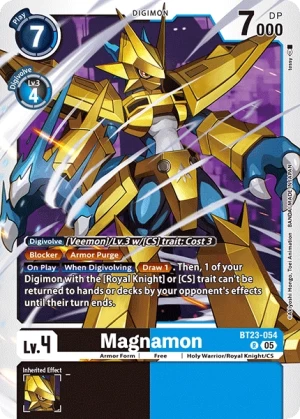 (054) Digimon TCG Hackers' Slumber Single: Magnamon (BT23-054)  Rare