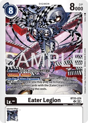 (074) Digimon TCG Hackers' Slumber Single: Eater Legion (BT23-074)  Uncommon