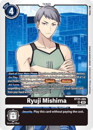 (085) Digimon TCG Hackers' Slumber Single: Ryuji Mishima (BT23-085) (V.1)  Super Rare