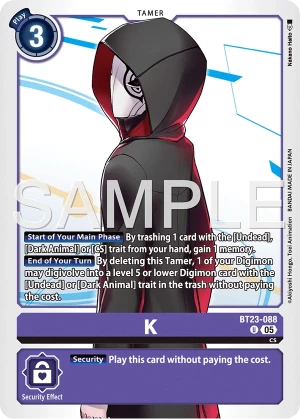 (088) Digimon TCG Hackers' Slumber Single: K (BT23-088) (V.2)  Alternative Art
