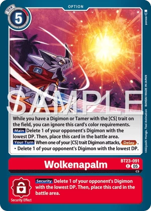 (091) Digimon TCG Hackers' Slumber Single: Wolkenapalm (BT23-091)  Common