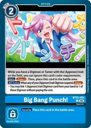 (093) Digimon TCG Hackers' Slumber Single: Big Bang Punch! (BT23-093)  Common