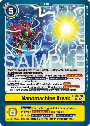 (094) Digimon TCG Hackers' Slumber Single: Nanomachine Break (BT23-094)  Common