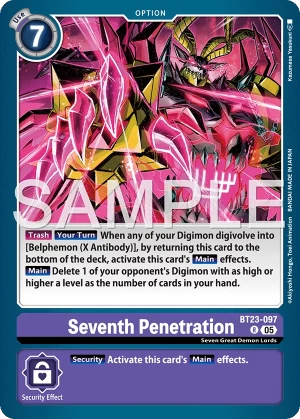 (097) Digimon TCG Hackers' Slumber Single: Seventh Penetration (BT23-097)  Rare