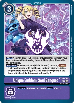 (098) Digimon TCG Hackers' Slumber Single: Unique Emblem: Soul Banquet (BT23-098)  Common