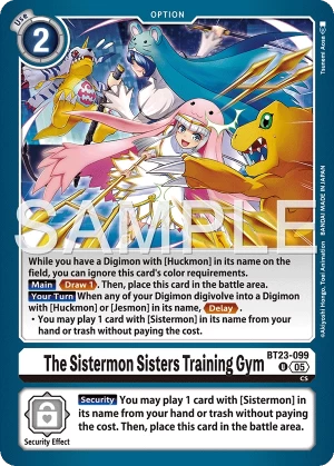 (099) Digimon TCG Hackers' Slumber Single: The Sistermon Sisters Training Gym (BT23-099)  Uncommon