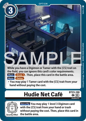 (100) Digimon TCG Hackers' Slumber Single: Hudie Net Café (BT23-100)  Common