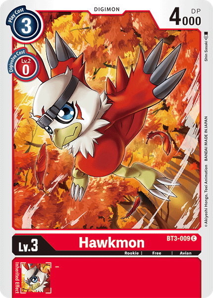 (BT3-009) Digimon TCG Release Special Booster v1.5 Single: Hawkmon (BT3-009)  Common